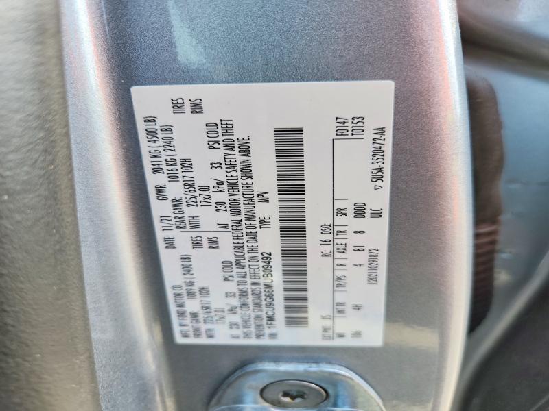 63782256 :رقم المزاد ، 1FMCU9G66MUB09492 vin ، 2021 Ford Escape مزاد بيع