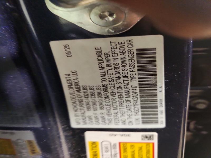 67002486 :رقم المزاد ، 1HGCY1F4XSA041417 vin ، 2025 Honda Accord مزاد بيع