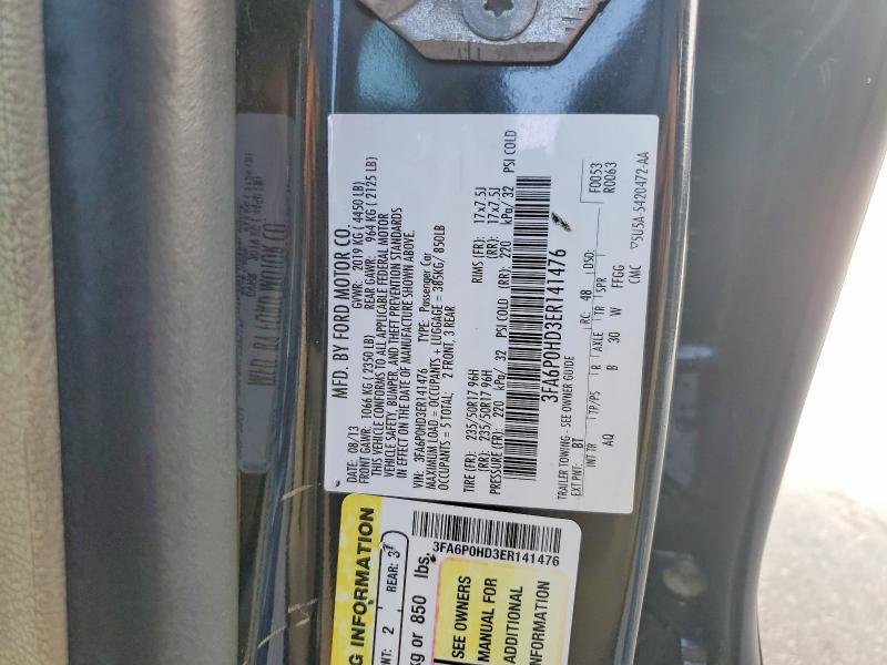 Продажа на аукционе авто 2014 Ford Fusion, vin: 3FA6P0HD3ER141476, номер лота: 65212186