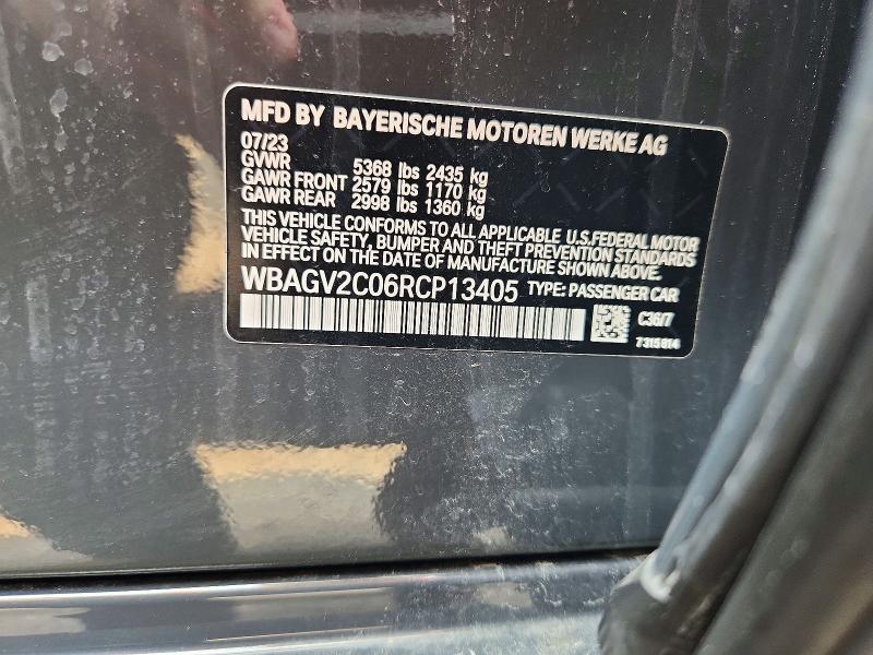 64589236 :رقم المزاد ، WBAGV2C06RCP13405 vin ، 2024 Bmw 840i مزاد بيع