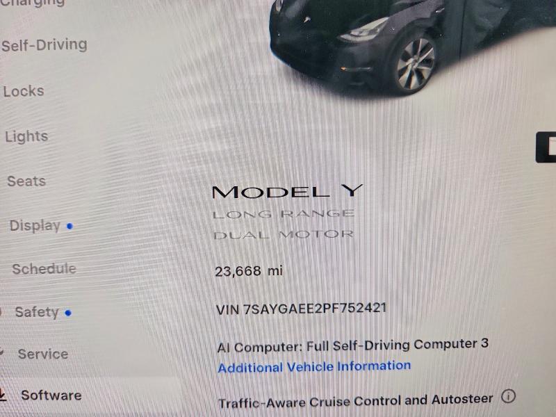 Aukcja sprzedaży 2023 Tesla Model Y, vin: 7SAYGAEE2PF752421, numer aukcji: 66731896