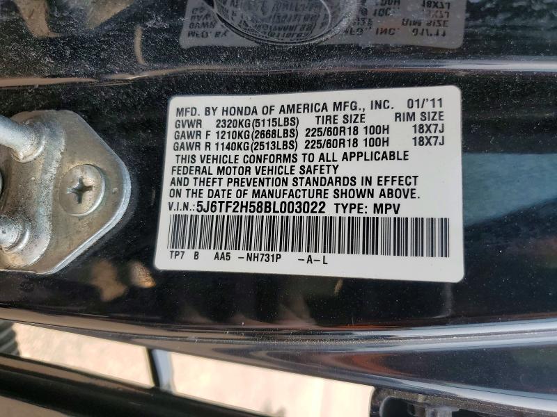 Продаж на аукціоні авто 2011 Honda Accord Crosstour, vin: 5J6TF2H58BL003022, номер лоту: 64663876