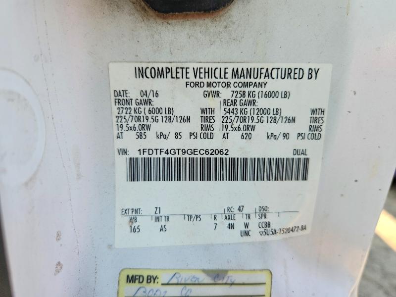 2016 Ford F450 მანქანა იყიდება აუქციონზე, vin: 1FDTF4GT9GEC62062, აუქციონის ნომერი: 69819156