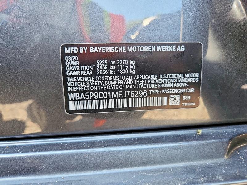 Aukcja sprzedaży 2021 Bmw 330xe, vin: WBA5P9C01MFJ76296, numer aukcji: 63644766