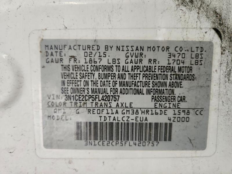 Продажа на аукционе авто 2015 Nissan Versa Note, vin: 3N1CE2CP5FL420757, номер лота: 66908716