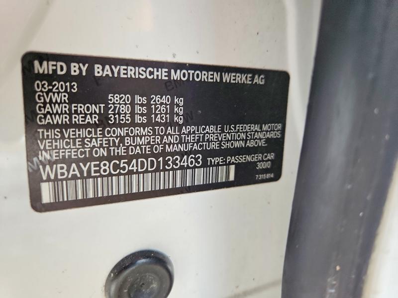 Продажа на аукционе авто 2013 Bmw 750, vin: WBAYE8C54DD133463, номер лота: 63796046