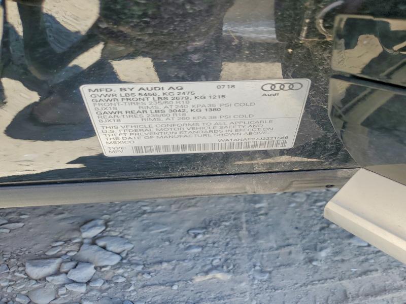 63786236 :رقم المزاد ، WA1ANAFY7J2221569 vin ، 2018 Audi Q5 مزاد بيع