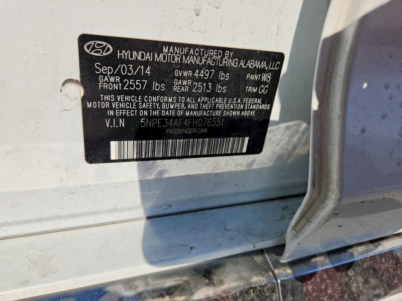 Aukcja sprzedaży 2015 Hyundai Sonata, vin: 5NPE34AF4FH076551, numer aukcji: 63919966