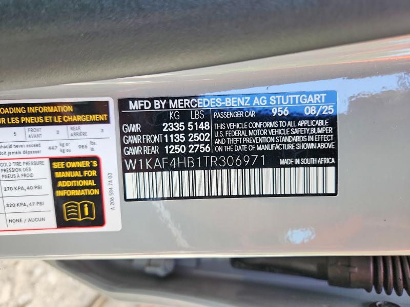 Aukcja sprzedaży 2026 Mercedes-benz C, vin: W1KAF4HB1TR306971, numer aukcji: 66806946