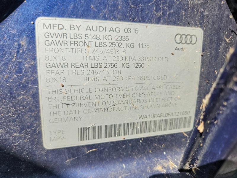66792256 :رقم المزاد ، WA1UFAFL0FA121650 vin ، 2015 Audi A4 Allroad مزاد بيع
