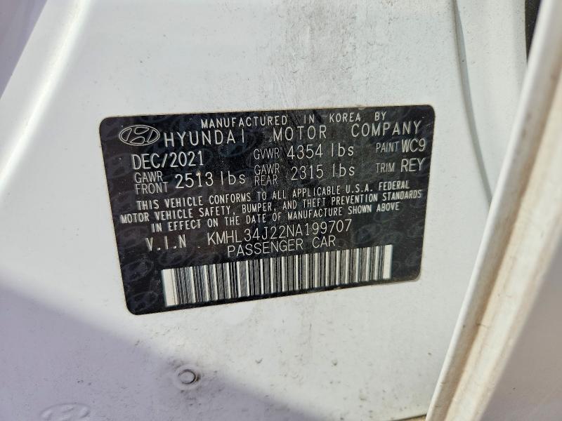 Продаж на аукціоні авто 2022 Hyundai Sonata, vin: KMHL34J22NA199707, номер лоту: 65678676