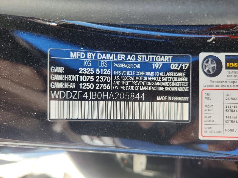 Продаж на аукціоні авто 2017 Mercedes-benz E, vin: WDDZF4JB0HA205844, номер лоту: 61743476