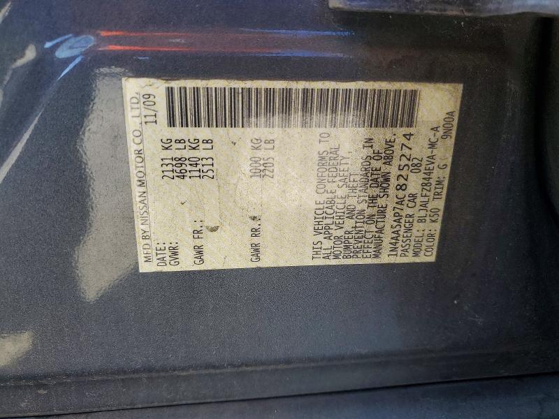 Aukcja sprzedaży 2010 Nissan Maxima, vin: 1N4AA5AP7AC825274, numer aukcji: 63762646