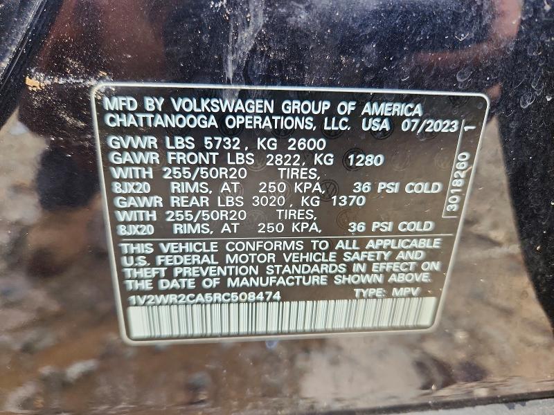 2024 Volkswagen Atlas მანქანა იყიდება აუქციონზე, vin: 1V2WR2CA5RC508474, აუქციონის ნომერი: 63575006