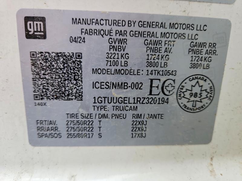 65300536 :رقم المزاد ، 1GTUUGEL1RZ320194 vin ، 2024 Gmc Sierra مزاد بيع