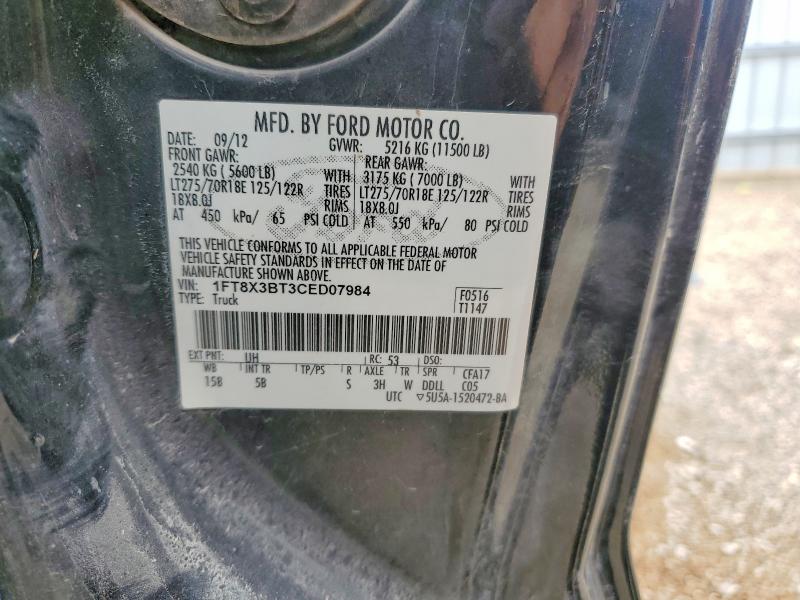 2012 Ford F350 მანქანა იყიდება აუქციონზე, vin: 1FT8X3BT3CED07984, აუქციონის ნომერი: 64189346