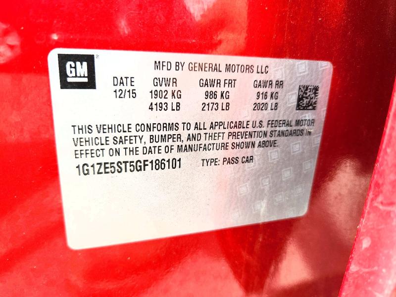 Aukcja sprzedaży 2016 Chevrolet Malibu, vin: 1G1ZE5ST5GF186101, numer aukcji: 66776256