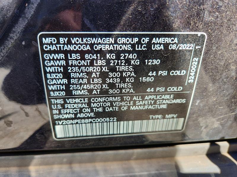 65169126 :رقم المزاد ، 1V2GNPE88PC000522 vin ، 2023 Volkswagen Id.4 مزاد بيع