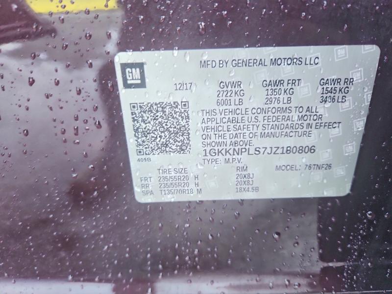 Продаж на аукціоні авто 2018 Gmc Acadia, vin: 1GKKNPLS7JZ180806, номер лоту: 67070706