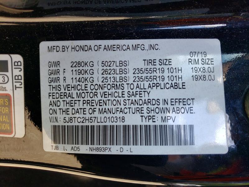 2020 Acura Rdx მანქანა იყიდება აუქციონზე, vin: 5J8TC2H57LL010318, აუქციონის ნომერი: 64826146