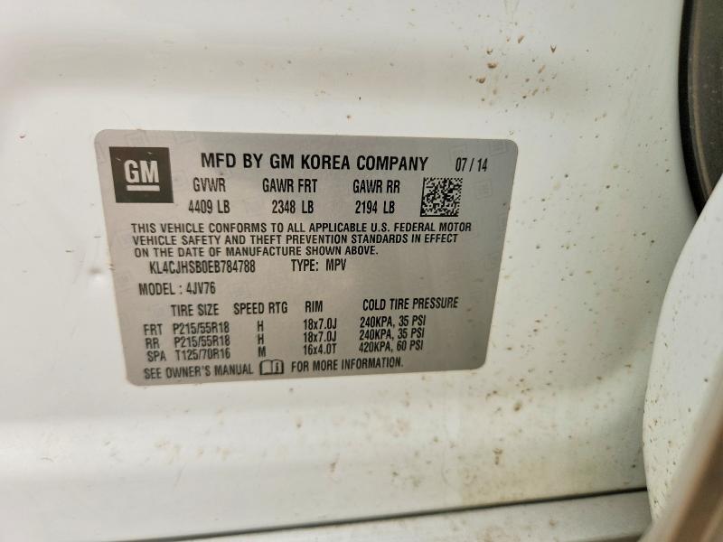 64562886 :رقم المزاد ، KL4CJHSB0EB784788 vin ، 2014 Buick Encore مزاد بيع