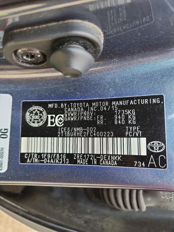 Продажа на аукционе авто 2015 Toyota Corolla, vin: 2T1BURHE2FC400223, номер лота: 63466996
