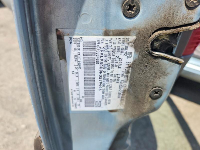1992 Ford Taurus მანქანა იყიდება აუქციონზე, vin: 1FALP50U0NG279446, აუქციონის ნომერი: 62741386