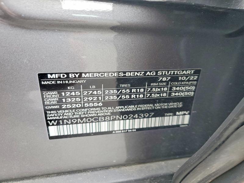 Aukcja sprzedaży 2023 Mercedes-benz Eqb, vin: W1N9M0CB8PN024397, numer aukcji: 66836916