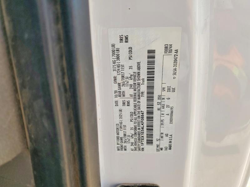 2020 Ford F150 მანქანა იყიდება აუქციონზე, vin: 1FTEX1E54LKF08847, აუქციონის ნომერი: 63490056