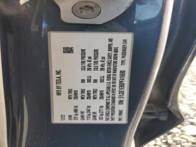 Aukcja sprzedaży 2023 Tesla Model 3, vin: 5YJ3E1EB0PF416690, numer aukcji: 64821816