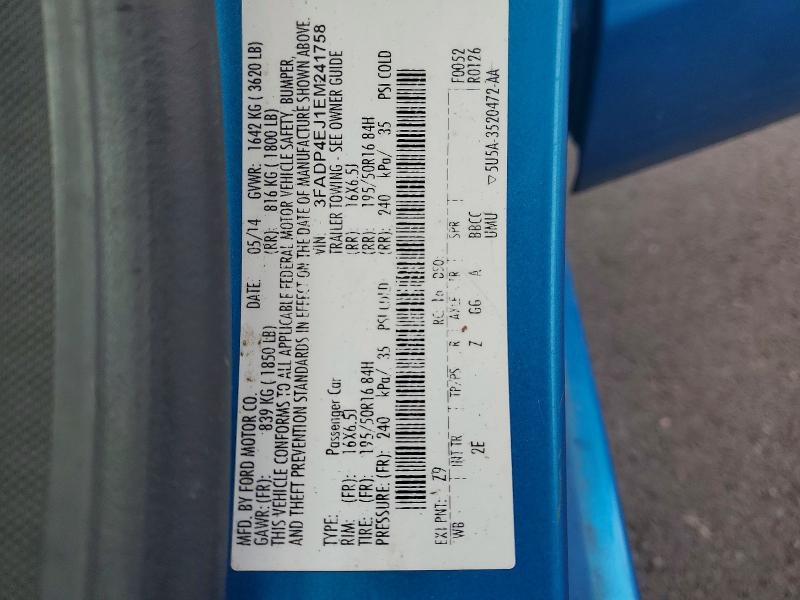 Продажа на аукционе авто 2014 Ford Fiesta, vin: 3FADP4EJ1EM241758, номер лота: 65557786