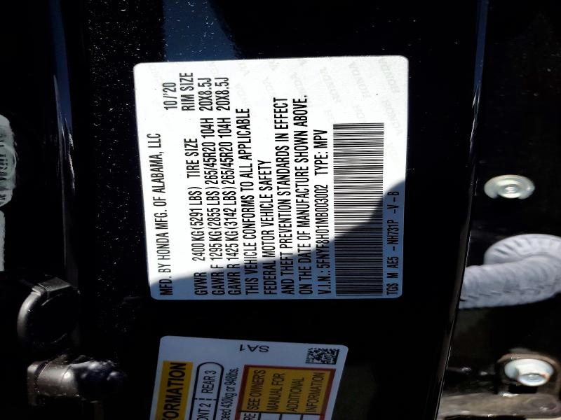 Продаж на аукціоні авто 2021 Honda Passport, vin: 5FNYF8H01MB003002, номер лоту: 63719626