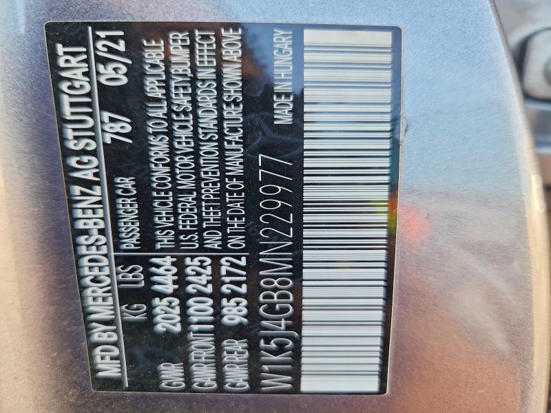 65747356 :رقم المزاد ، W1K5J4GB8MN229977 vin ، 2021 Mercedes-benz Cla مزاد بيع