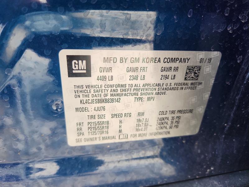 Aukcja sprzedaży 2019 Buick Encore, vin: KL4CJESB6KB839142, numer aukcji: 65448806