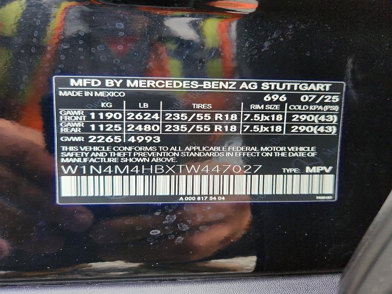 Продажа на аукционе авто 2026 Mercedes-benz Glb, vin: W1N4M4HBXTW447027, номер лота: 66055726