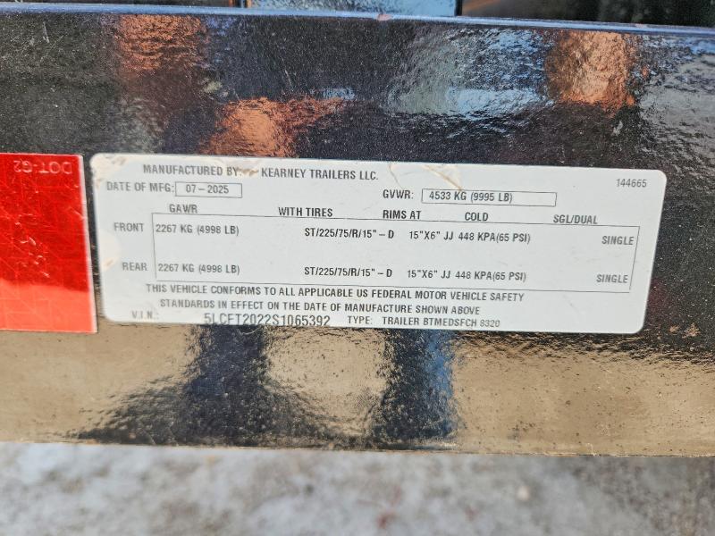 Продажа на аукционе авто 2025 Kearney Unknown, vin: 5LCFT2022S1065392, номер лота: 66814806