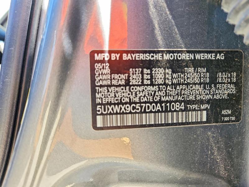 2013 Bmw X3 მანქანა იყიდება აუქციონზე, vin: 5UXWX9C57D0A11084, აუქციონის ნომერი: 65484176