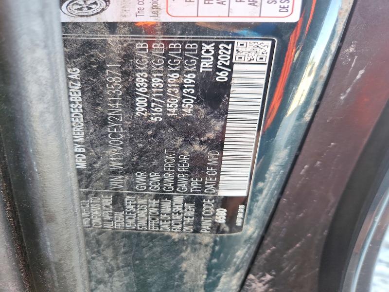 Продаж на аукціоні авто 2022 Mercedes-benz Metris, vin: W1YV0CEY2N4135871, номер лоту: 65241056