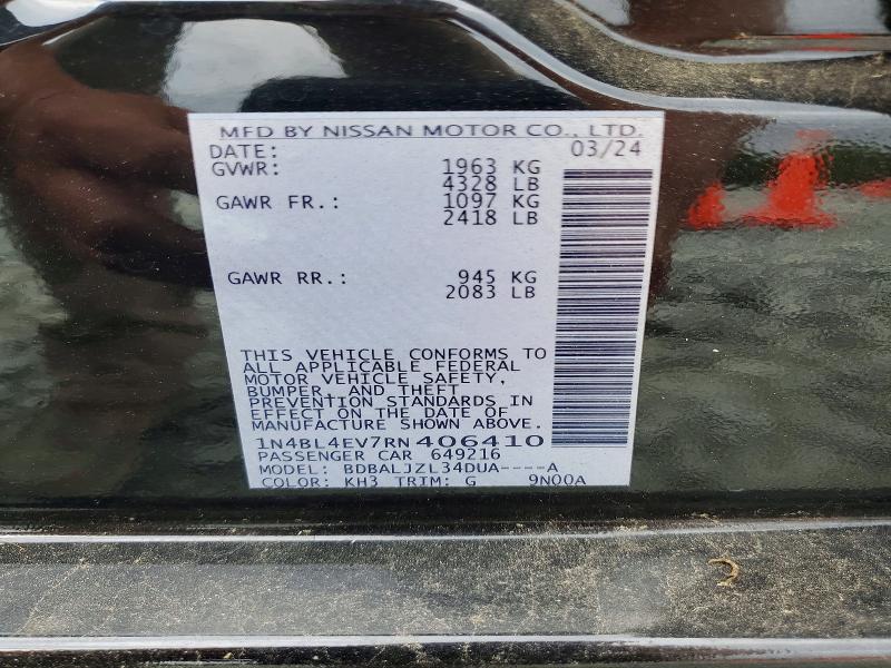 Aukcja sprzedaży 2024 Nissan Altima, vin: 1N4BL4EV7RN406410, numer aukcji: 65796856
