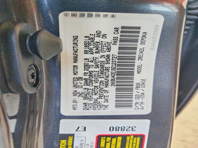 Aukcja sprzedaży 2009 Toyota Corolla, vin: 1NXBU40E19Z123727, numer aukcji: 64936706