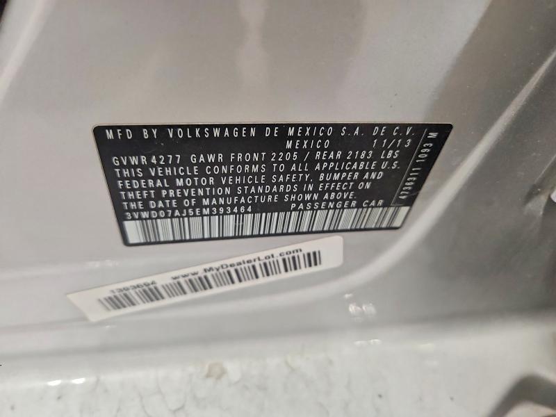 64436566 :رقم المزاد ، 3VWD07AJ5EM393464 vin ، 2014 Volkswagen Jetta مزاد بيع