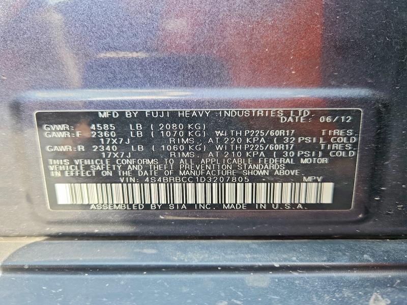 67292726 :رقم المزاد ، 4S4BRBCC1D3207805 vin ، 2013 Subaru Outback مزاد بيع