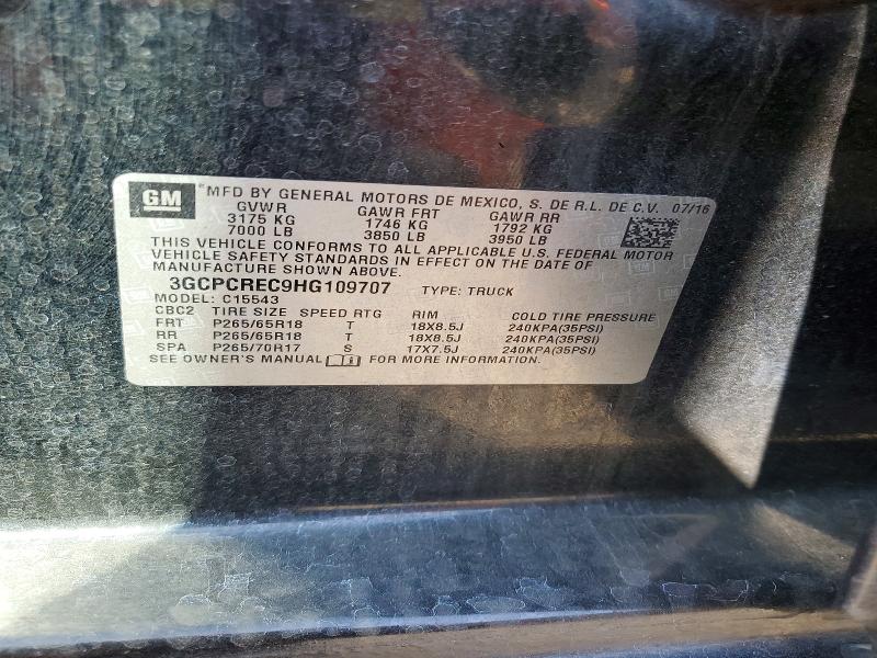 Aukcja sprzedaży 2017 Chevrolet Silverado, vin: 3GCPCREC9HG109707, numer aukcji: 64287106