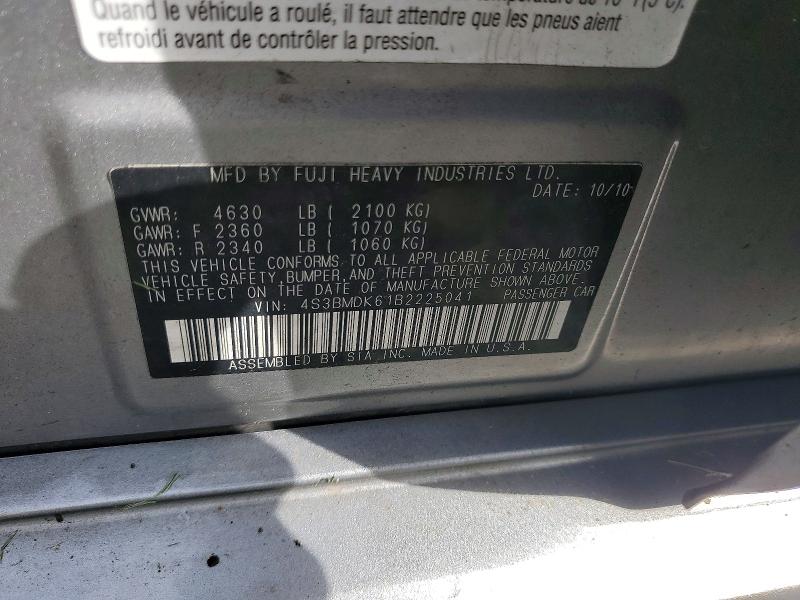 Продажа на аукционе авто 2011 Subaru Legacy, vin: 4S3BMDK61B2225041, номер лота: 65528046