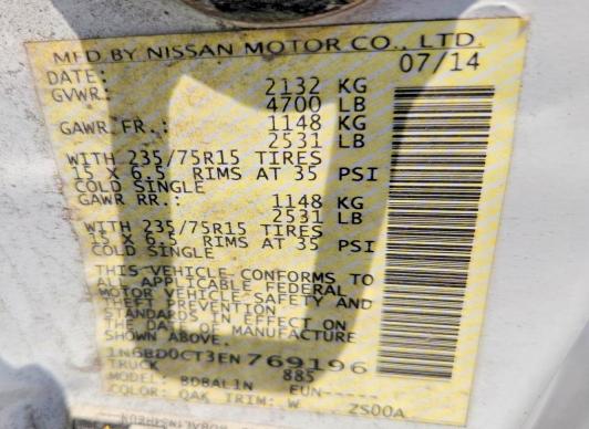 Продажа на аукционе авто 2014 Nissan Frontier, vin: 1N6BD0CT3EN769196, номер лота: 61773306