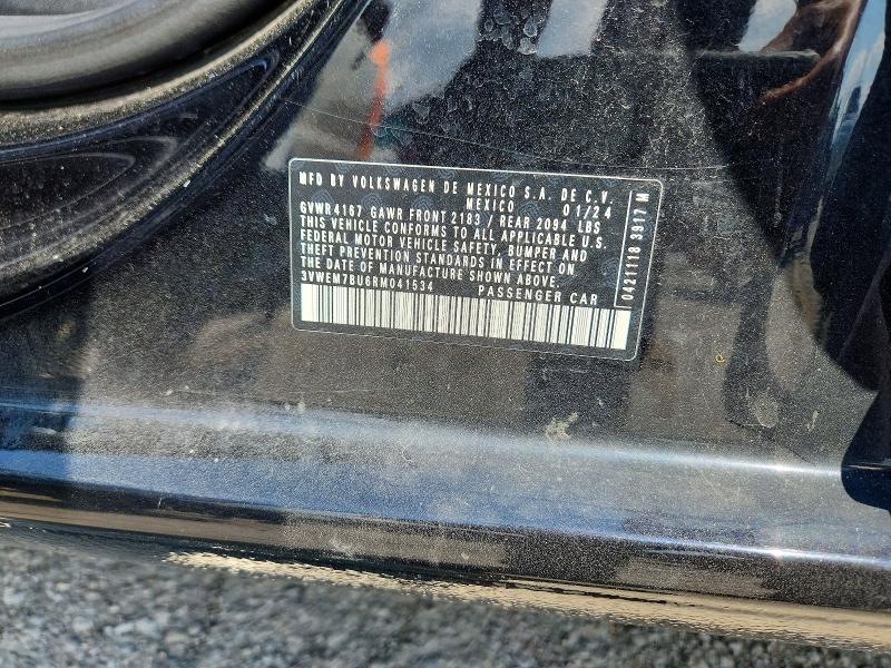 2024 Volkswagen Jetta მანქანა იყიდება აუქციონზე, vin: 3VWEM7BU6RM041534, აუქციონის ნომერი: 63864376