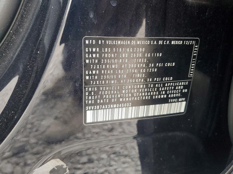 Продажа на аукционе авто 2022 Volkswagen Tiguan, vin: 3VV3B7AX3NM045032, номер лота: 63164266