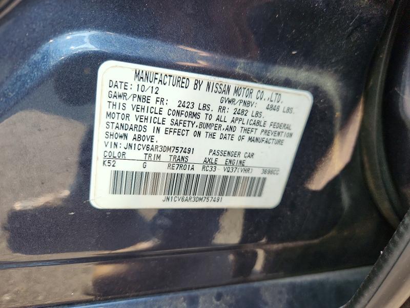 Продаж на аукціоні авто 2013 Infiniti G37 Sedan, vin: JN1CV6AR3DM757491, номер лоту: 64059846