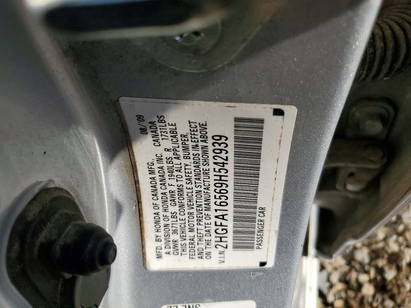 Aukcja sprzedaży 2009 Honda Civic, vin: 2HGFA16569H542939, numer aukcji: 65193036