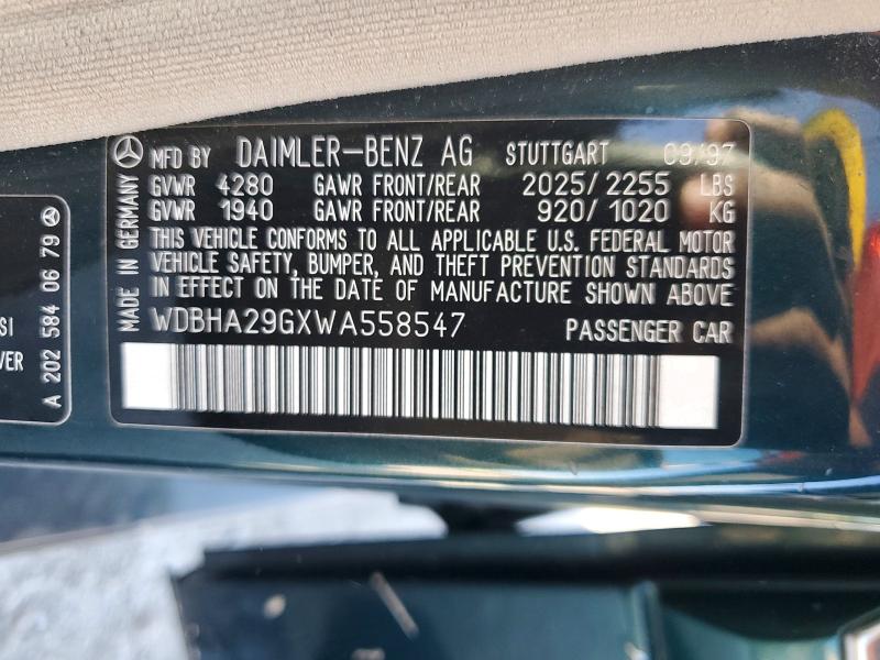 1998 Mercedes-benz C მანქანა იყიდება აუქციონზე, vin: WDBHA29GXWA558547, აუქციონის ნომერი: 62664666